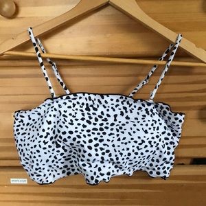Zaful Swim - Black and White Polka Dot Bandeau Bikini Zaful Swim - Black and White Polka Dot Bandeau Bikini